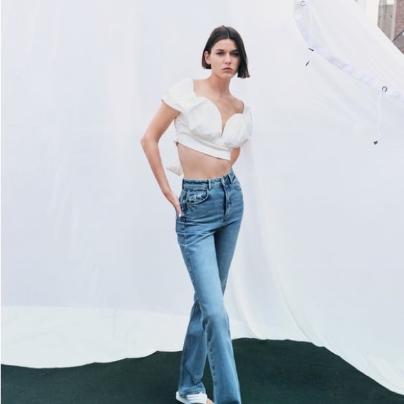 NWT Zara Sweetheart Neck Top - Picture 2 of 10